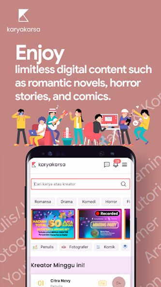 KaryaKarsa: Read Write Stories Screenshot 1 - AppWisp.com KaryaKarsa: Read Write Stories Screenshot 1 - AppWisp.com