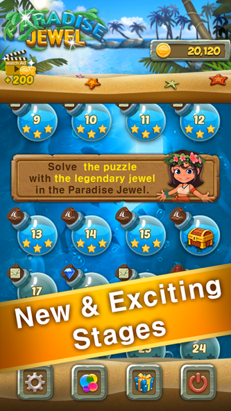 Paradise Jewel: Match-3 Puzzle Screenshot 2 - AppWisp.com Paradise Jewel: Match-3 Puzzle Screenshot 2 - AppWisp.com