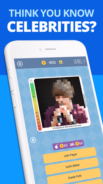 Celebrity Guess: Icon Pop Quiz Screenshot 1 - AppWisp.com Celebrity Guess: Icon Pop Quiz Screenshot 1 - AppWisp.com