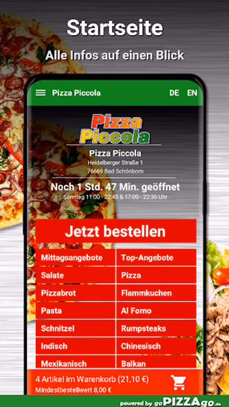 Pizza Piccola Bad Schönborn Screenshot 2 - AppWisp.com Pizza Piccola Bad Schönborn Screenshot 2 - AppWisp.com