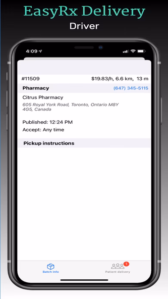 Easy Rx Delivery Driver Screenshot 2 - AppWisp.com Easy Rx Delivery Driver Screenshot 2 - AppWisp.com