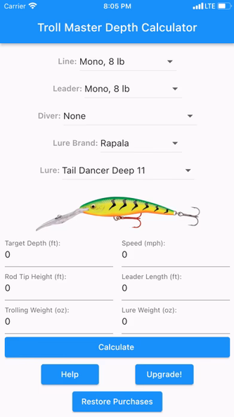 Troll Master Depth Calculator Screenshot 1 - AppWisp.com Troll Master Depth Calculator Screenshot 1 - AppWisp.com