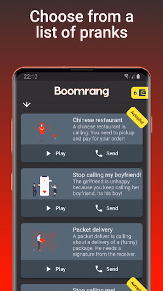 Boomrang - Prank Calls Screenshot 1 - AppWisp.com Boomrang - Prank Calls Screenshot 1 - AppWisp.com