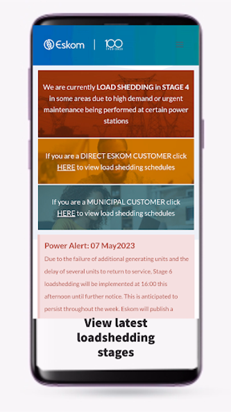 Eskom Load Shedding Updates Screenshot 1 - AppWisp.com Eskom Load Shedding Updates Screenshot 1 - AppWisp.com