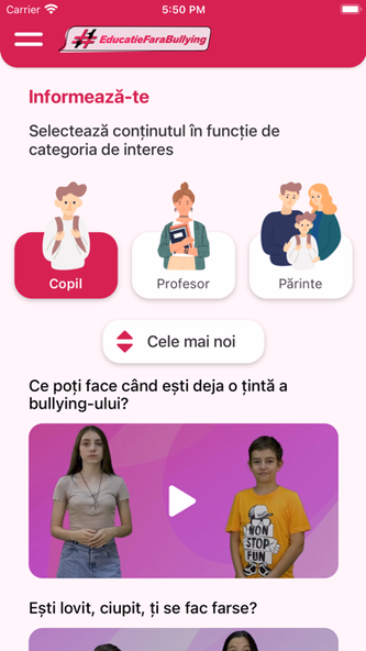 Educație fără bullying Screenshot 2 - AppWisp.com Educație fără bullying Screenshot 2 - AppWisp.com