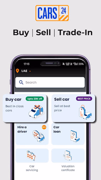 CARS24 UAE: Used cars, Drivers Screenshot 1 - AppWisp.com CARS24 UAE: Used cars, Drivers Screenshot 1 - AppWisp.com