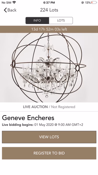 Geneve Encheres Screenshot 2 - AppWisp.com Geneve Encheres Screenshot 2 - AppWisp.com