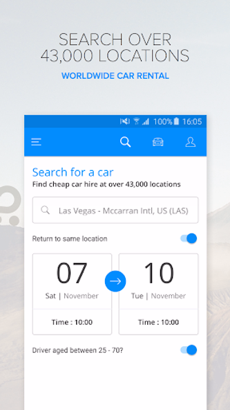 Rentalcars.com Car Rental App Screenshot 1 - AppWisp.com Rentalcars.com Car Rental App Screenshot 1 - AppWisp.com