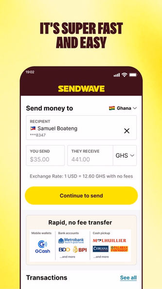 Sendwave - Send Money Screenshot 3 - AppWisp.com Sendwave - Send Money Screenshot 3 - AppWisp.com