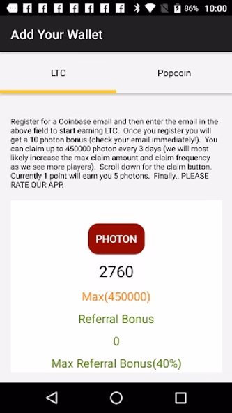 Photon Poker - Earn LTC Screenshot 2 - AppWisp.com Photon Poker - Earn LTC Screenshot 2 - AppWisp.com