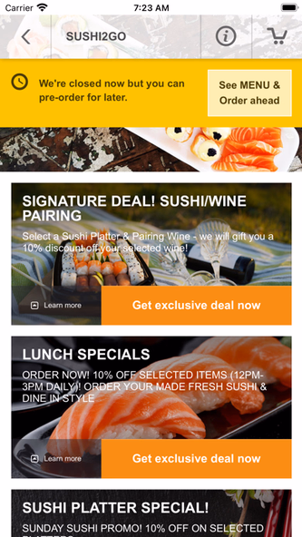 SUSHI2GO ZA Screenshot 3 - AppWisp.com SUSHI2GO ZA Screenshot 3 - AppWisp.com
