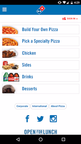 Domino's Pizza América Latina Screenshot 1 - AppWisp.com Domino's Pizza América Latina Screenshot 1 - AppWisp.com