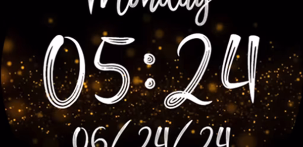 Golden Glitter Stars Watchface Header - AppWisp.com Golden Glitter Stars Watchface Header - AppWisp.com