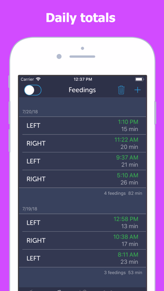 Baby Feeding Log Screenshot 2 - AppWisp.com Baby Feeding Log Screenshot 2 - AppWisp.com