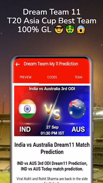 Team 11 - Fantasy Prediction Screenshot 4 - AppWisp.com Team 11 - Fantasy Prediction Screenshot 4 - AppWisp.com