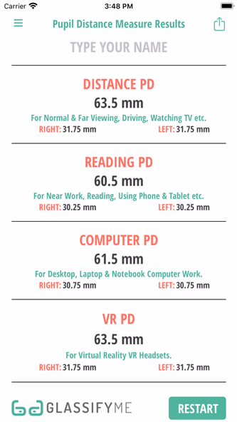 Pupil Distance PD Measure Screenshot 2 - AppWisp.com Pupil Distance PD Measure Screenshot 2 - AppWisp.com