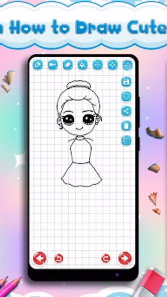 Learn to Draw Cute Girls Screenshot 1 - AppWisp.com Learn to Draw Cute Girls Screenshot 1 - AppWisp.com