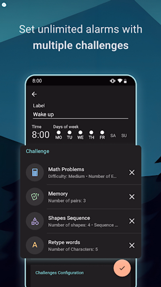 Challenges Alarm Clock Screenshot 2 - AppWisp.com Challenges Alarm Clock Screenshot 2 - AppWisp.com