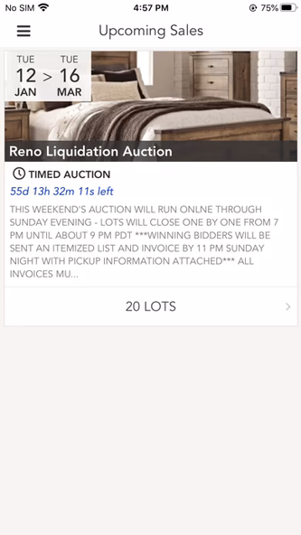 Vanzant Auctions Screenshot 1 - AppWisp.com Vanzant Auctions Screenshot 1 - AppWisp.com