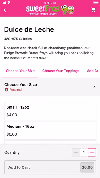 sweetFrog® Screenshot 4 - AppWisp.com sweetFrog® Screenshot 4 - AppWisp.com