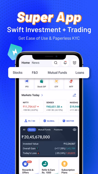 Angel One: Stocks, Mutual Fund Screenshot 2 - AppWisp.com Angel One: Stocks, Mutual Fund Screenshot 2 - AppWisp.com