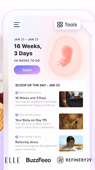 Pregnancy Tracker App | Glow Screenshot 2 - AppWisp.com Pregnancy Tracker App | Glow Screenshot 2 - AppWisp.com