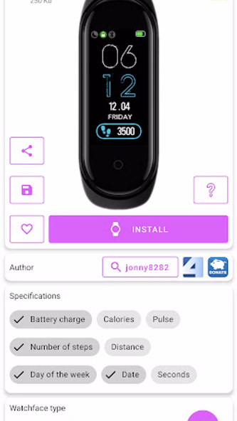 Mi Band 5 WatchFaces Screenshot 3 - AppWisp.com