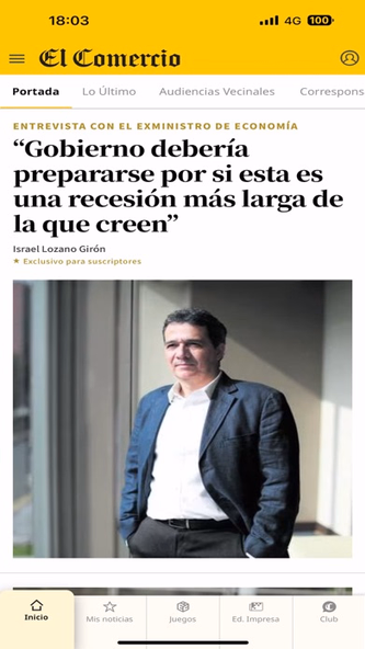 El Comercio Perú Screenshot 1 - AppWisp.com El Comercio Perú Screenshot 1 - AppWisp.com
