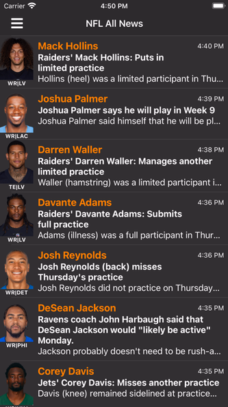 Fantasy Player News Screenshot 1 - AppWisp.com Fantasy Player News Screenshot 1 - AppWisp.com