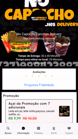 No Capricho Lanches Delivery Screenshot 1 - AppWisp.com No Capricho Lanches Delivery Screenshot 1 - AppWisp.com