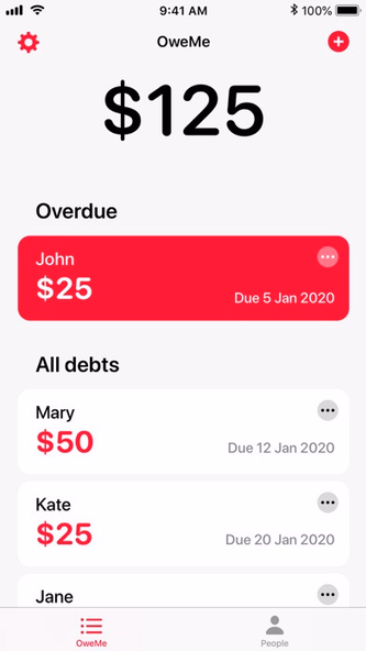 OweMe - Debt Tracker Screenshot 1 - AppWisp.com OweMe - Debt Tracker Screenshot 1 - AppWisp.com