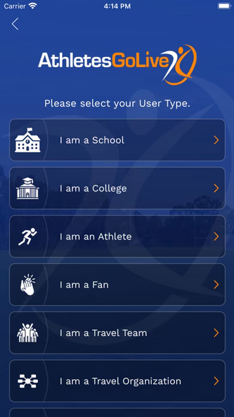 AthletesGoLive Screenshot 1 - AppWisp.com AthletesGoLive Screenshot 1 - AppWisp.com