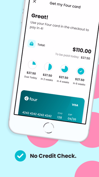 Four | Buy Now, Pay Later Screenshot 4 - AppWisp.com Four | Buy Now, Pay Later Screenshot 4 - AppWisp.com