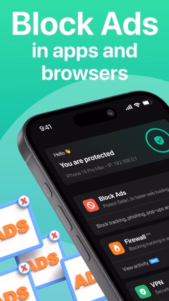AdWise: AdBlock & VPN Screenshot 1 - AppWisp.com AdWise: AdBlock & VPN Screenshot 1 - AppWisp.com