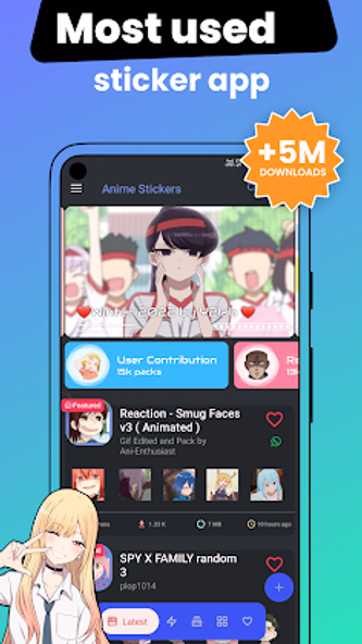 +999K Anime Stickers WASticker Screenshot 2 - AppWisp.com +999K Anime Stickers WASticker Screenshot 2 - AppWisp.com