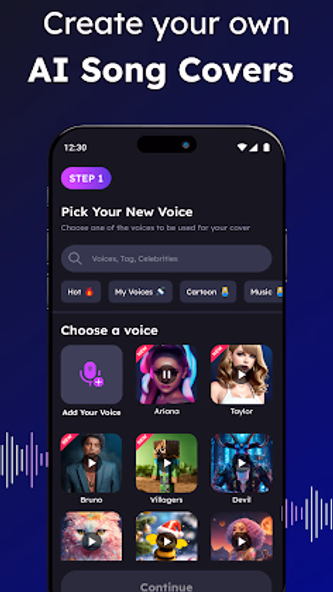 AI Music Cover & Song Creator Screenshot 1 - AppWisp.com AI Music Cover & Song Creator Screenshot 1 - AppWisp.com