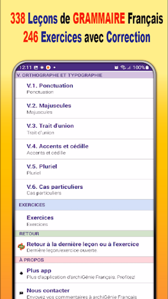 Grammaire Français + Exercices Screenshot 2 - AppWisp.com Grammaire Français + Exercices Screenshot 2 - AppWisp.com