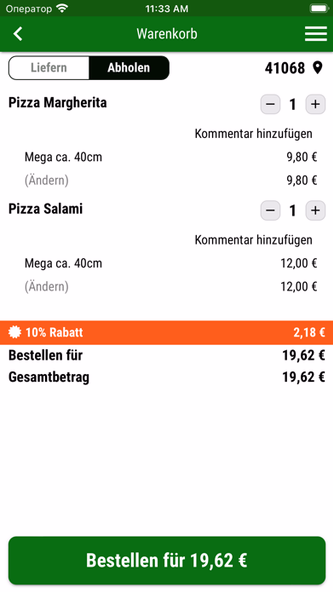 MEGA Döner & Pizzeria MG Screenshot 2 - AppWisp.com MEGA Döner & Pizzeria MG Screenshot 2 - AppWisp.com