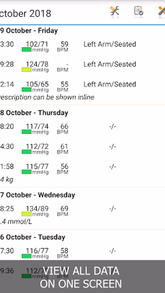 Blood Pressure Log - MyDiary Screenshot 2 - AppWisp.com Blood Pressure Log - MyDiary Screenshot 2 - AppWisp.com
