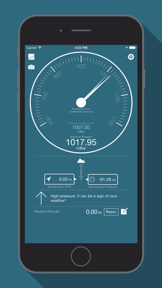 Bar-o-Meter - Altimeter & Barometer Screenshot 1 - AppWisp.com Bar-o-Meter - Altimeter & Barometer Screenshot 1 - AppWisp.com