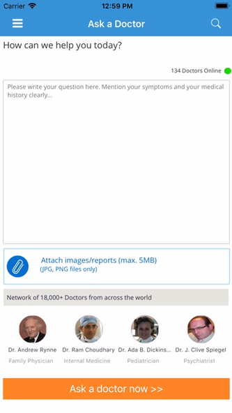 Ask A Doctor - 24x7 Screenshot 1 - AppWisp.com Ask A Doctor - 24x7 Screenshot 1 - AppWisp.com