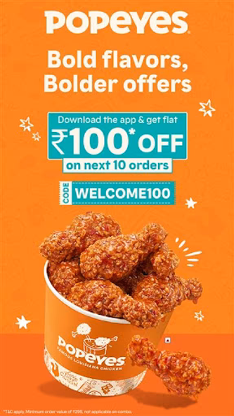 Popeyes India: Food Delivery Screenshot 1 - AppWisp.com Popeyes India: Food Delivery Screenshot 1 - AppWisp.com