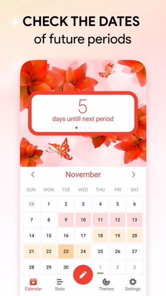 Cycle Tracker: Period Calendar Screenshot 1 - AppWisp.com Cycle Tracker: Period Calendar Screenshot 1 - AppWisp.com