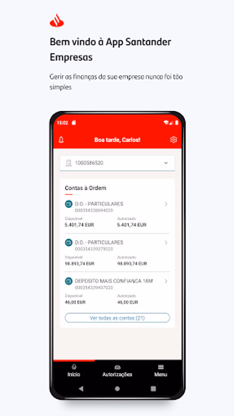 Santander Empresas Portugal Screenshot 1 - AppWisp.com Santander Empresas Portugal Screenshot 1 - AppWisp.com