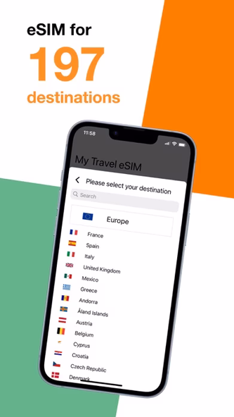 Orange Travel - World eSIMs Screenshot 1 - AppWisp.com Orange Travel - World eSIMs Screenshot 1 - AppWisp.com
