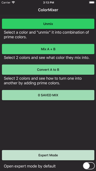 ColorMixer Mix Unmix & Convert Screenshot 1 - AppWisp.com ColorMixer Mix Unmix & Convert Screenshot 1 - AppWisp.com