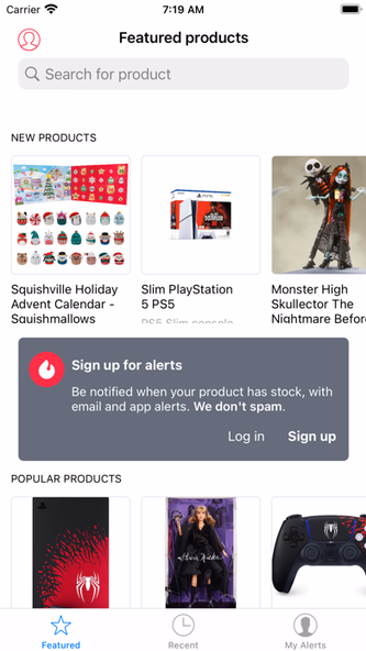 HotStock - in-stock alerts Screenshot 1 - AppWisp.com HotStock - in-stock alerts Screenshot 1 - AppWisp.com