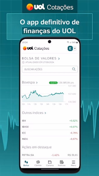 UOL Cotações: Dólar e Bolsa Screenshot 1 - AppWisp.com UOL Cotações: Dólar e Bolsa Screenshot 1 - AppWisp.com