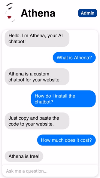 Chatbot Athena Screenshot 1 - AppWisp.com Chatbot Athena Screenshot 1 - AppWisp.com