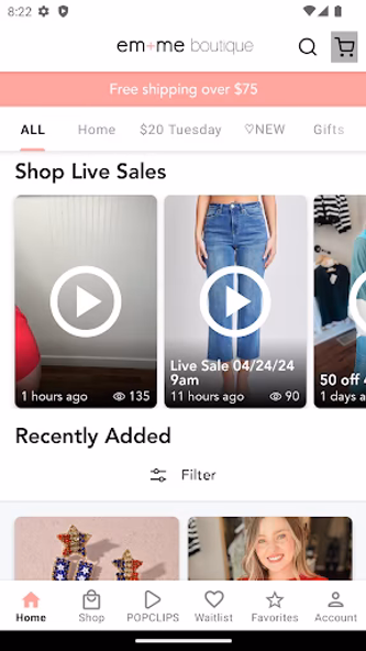 Em+Me Boutique Screenshot 1 - AppWisp.com Em+Me Boutique Screenshot 1 - AppWisp.com